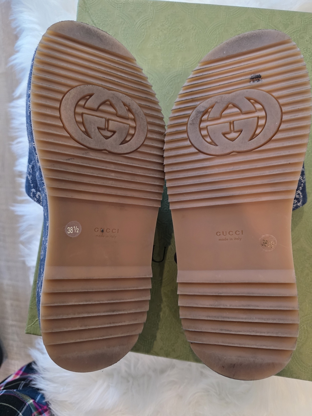 Gucci Denim GG Platform Slide Sandals - Indigo - Picture 3 of 13